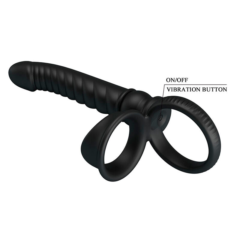 PRETTY LOVE VIBRATEUR ANAL MERRITT AVEC ANNEAU ET VIBRATION NOIR
