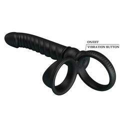PRETTY LOVE MERRITT ANAL VIBRATOR WITH RING AND VIBRATION, BLACK