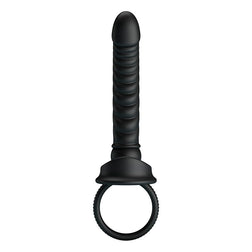 PRETTY LOVE MERRITT ANAL VIBRATOR WITH RING AND VIBRATION, BLACK