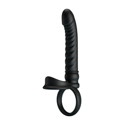 PRETTY LOVE MERRITT ANAL VIBRATOR WITH RING AND VIBRATION, BLACK
