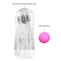 Masturbateur transparent bille - accessoires inclus visibles
