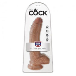 Dildo réaliste King Cock avec testicules, 22,8 cm.