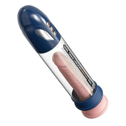 Pompe pénis modèle Max Boost Pro en ABS bleu pour le plaisir intime.