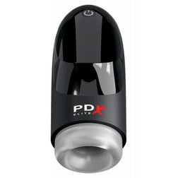 Compact cyclonic vibrating masturbator with a soft TPE sleeve