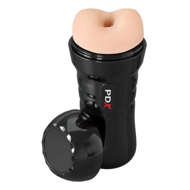 Vue de profil du masturbateur anal avec sa gaine en TPE