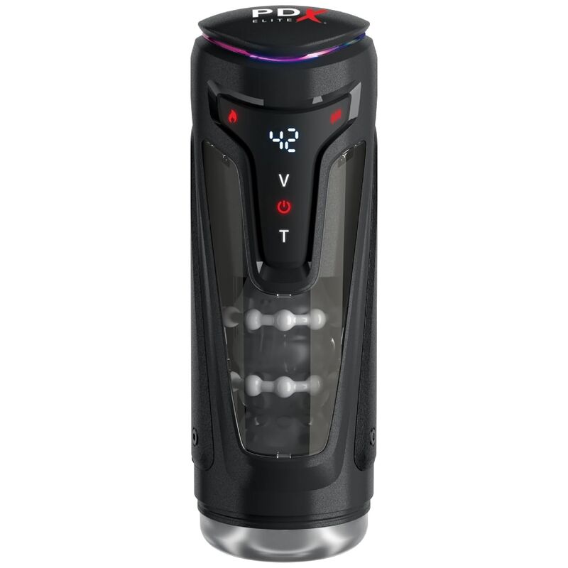 PDX ELITE MOTO BATOR PRO MASTURBATEUR A POUSSE AUTOMATIQUE VIBRANT ET CHAUFFANT 265 CM