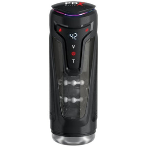 PDX ELITE MOTO BATOR PRO MASTURBATEUR A POUSSE AUTOMATIQUE VIBRANT ET CHAUFFANT 265 CM