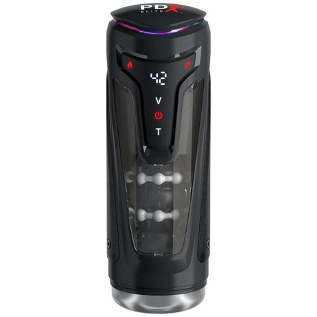PDX ELITE MOTO BATOR PRO MASTURBATEUR A POUSSE AUTOMATIQUE VIBRANT ET CHAUFFANT 265 CM