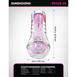 Technical diagram of the dimensions of the 27.3 cm XXL masturbator