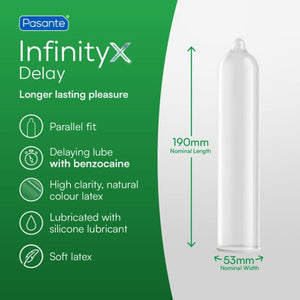 Delay condoms box of 12 — Pasante Infinity Delay