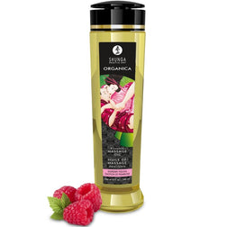 Massage oil from the brand Shunga, model Organic Raspberry Massage Oil 240 ml, for intimate pleasure.