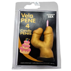 Bougie pénis en forme de chiffre 4, couleur or — Diablo Picante