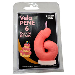 Bougie pénis en forme de chiffre 6, couleur rose — Diablo Picante