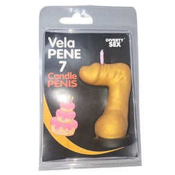 Bougie pénis en forme de chiffre 7, couleur or — Diablo Picante
