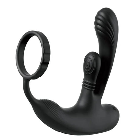 Vibrateur de la marque Anal Fantasy Elite Collection modèle Ass Gasm IntiMotion en Silicone noir 15.2 cm pour le plaisir i...