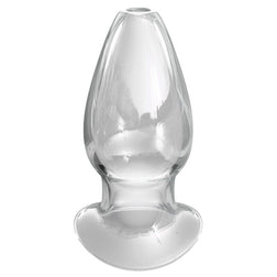 Butt plug by Anal Fantasy Elite Collection, Mega Anal Gaper model, in clear glass, for intimate pleasure.