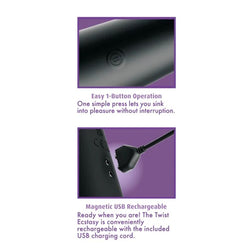 Vibrateur Twist Ecstasy 24 cm - vue détaillée produit