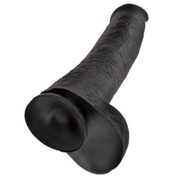 KING COCK REALISTIC DILDO WITH TESTICLES 38 CM BLACK