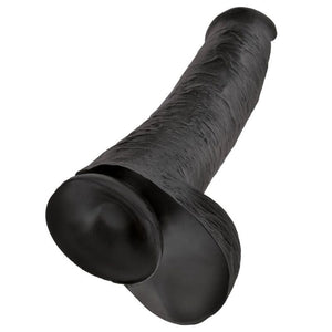 KING COCK GODEMICHET REALISTE AVEC TESTICULES 38 CM NOIR