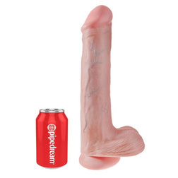 Realistic giant flesh dildo, 38 cm, veined, with suction cup, in flesh PVC, 38.0 cm, for intimate pleasure.