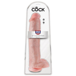 KING COCK REALISTIC DILDO WITH TESTICLES AND SUCTION CUP 38 CM COLOUR