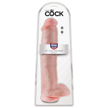 KING COCK GODEMICHET REALISTE AVEC TESTICULES ET VENTOUSE 38 CM COULEUR