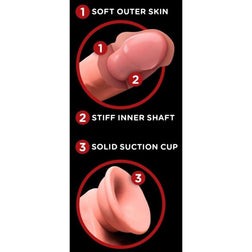 KING COCK PLUS REALISTIC DILDO TRIPLE DENSITY WITH MOVABLE TESTICLES 23 CM FLESH