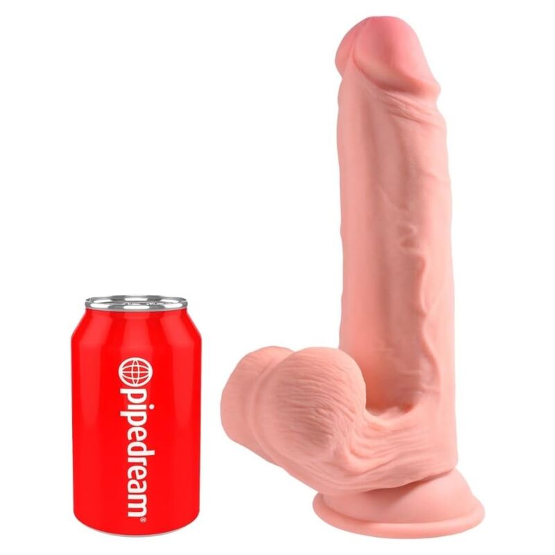 KING COCK PLUS GODEMICHET REALISTE TRIPLE DENSITE AVEC TESTICULES MOBILES 23 CM CHAIR
