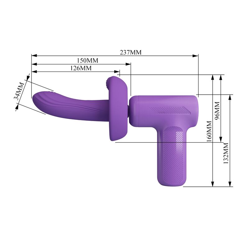 Diagram of the Vito: total length 23.7 cm, useful tip 12.6 cm and diameter 3.4 cm