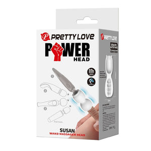 Boîte Susan Power Head indiquant des têtes de wand compatibles de 40 à 50 mm