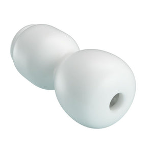 Embout Susan blanc translucide avec grande ouverture de fixation et petite ouverture du masturbateur