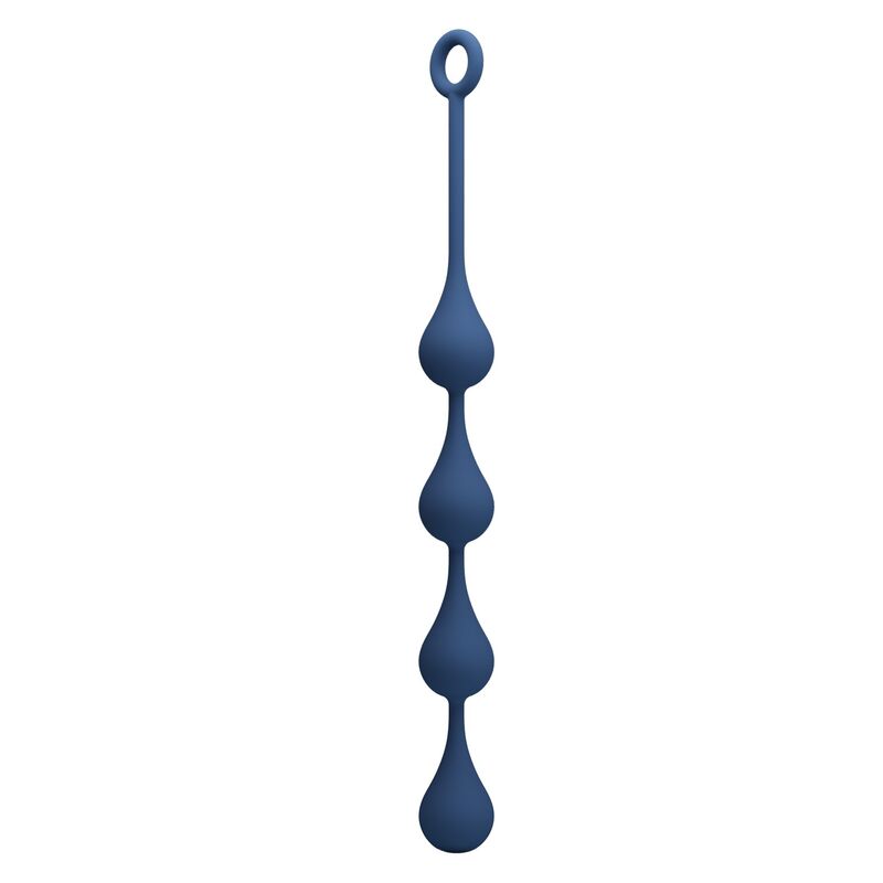 Chapelet anal Waterdrop L bleu vue arrière et forme de la base