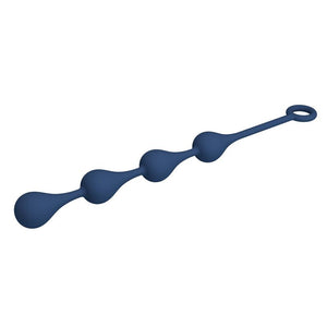 Dreiviertelansicht: blaue Waterdrop M Analkette mit sichtbaren Konturen