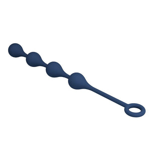 blaue Waterdrop M Analkette, waagerecht auf weißem Hintergrund