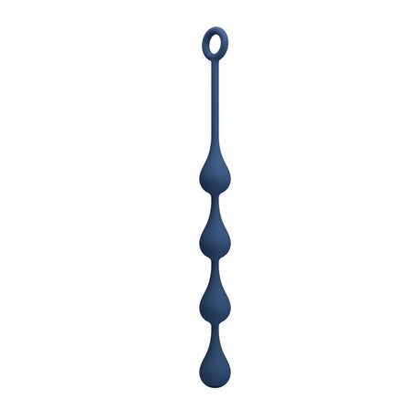 Chapelet anal Waterdrop M bleu profil complet sur fond blanc