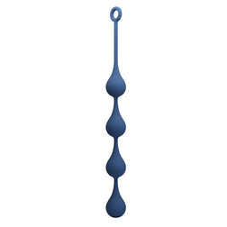 Chapelet anal Waterdrop XL bleu vue arrière et forme de la base