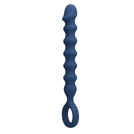 Chapelet anal George bleu profil complet sur fond blanc