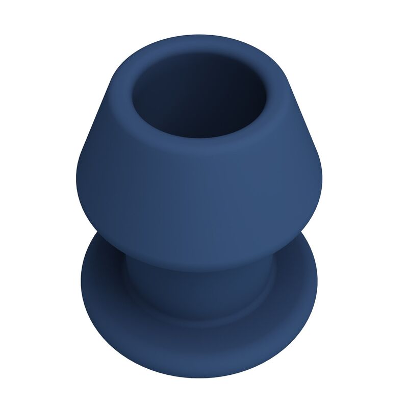 Rückansicht: blauer Jack M Tunnel-Analplug mit Form des Fußes