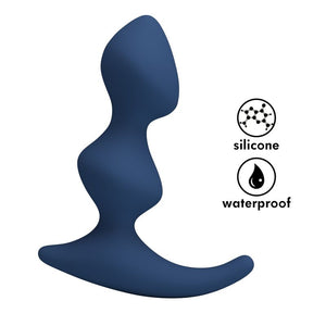 blauer David Prostatamassager mit MR PLAY Verpackung, drei gebogene Wölbungen und breiter Fuß