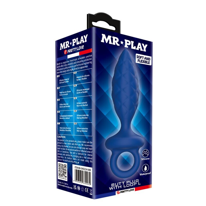 MR PLAY PLUG ANAL TEXTURE AVEC ANNEAU BLEU L