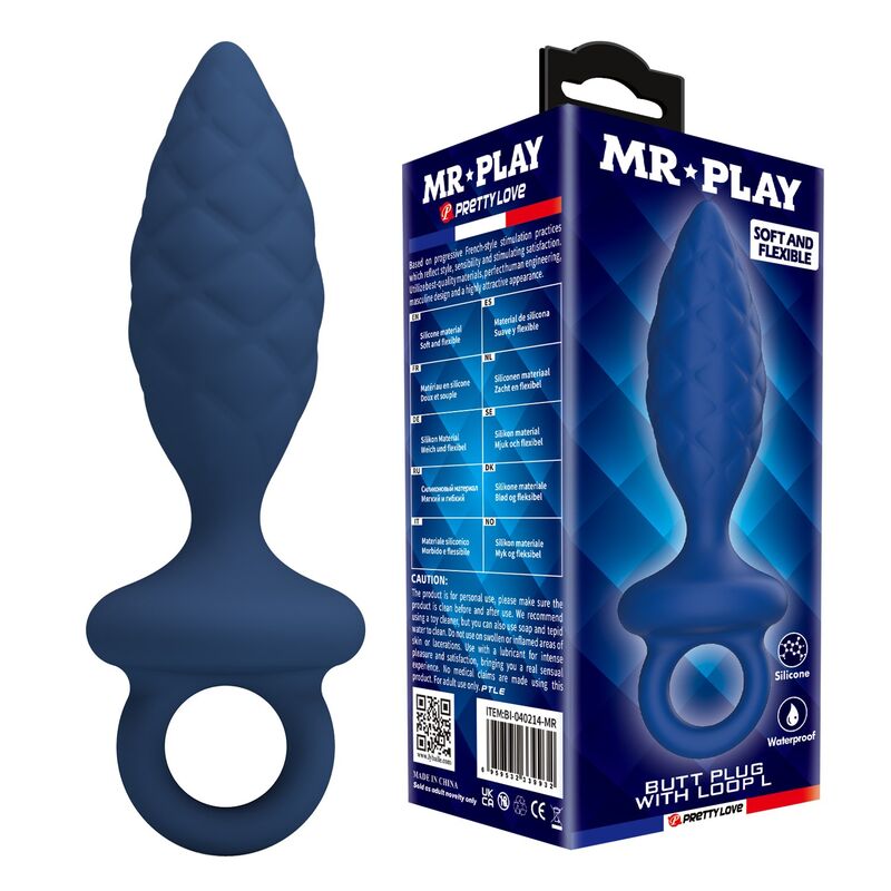 MR PLAY PLUG ANAL TEXTURE AVEC ANNEAU BLEU L