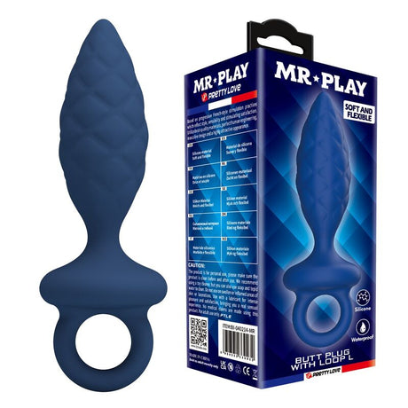 MR PLAY PLUG ANAL TEXTURE AVEC ANNEAU BLEU L