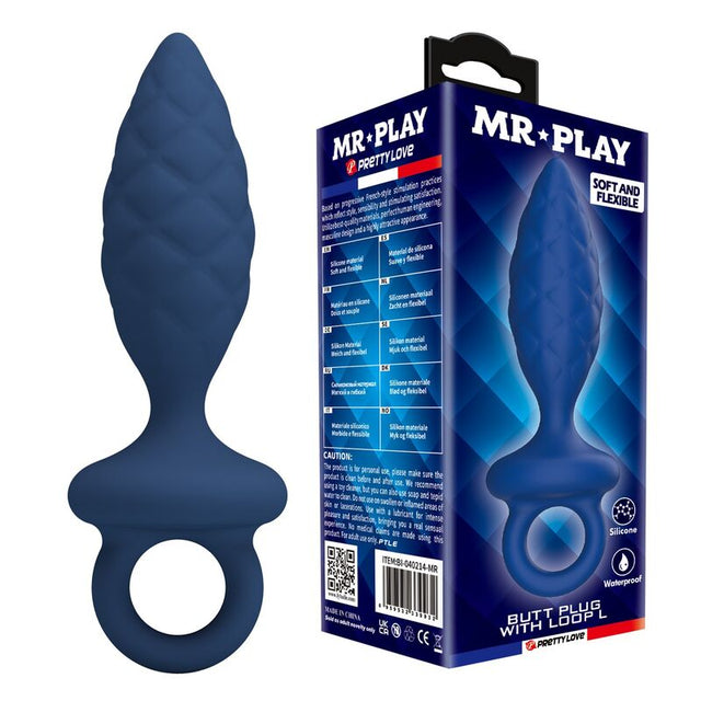 MR PLAY PLUG ANAL TEXTURE AVEC ANNEAU BLEU L
