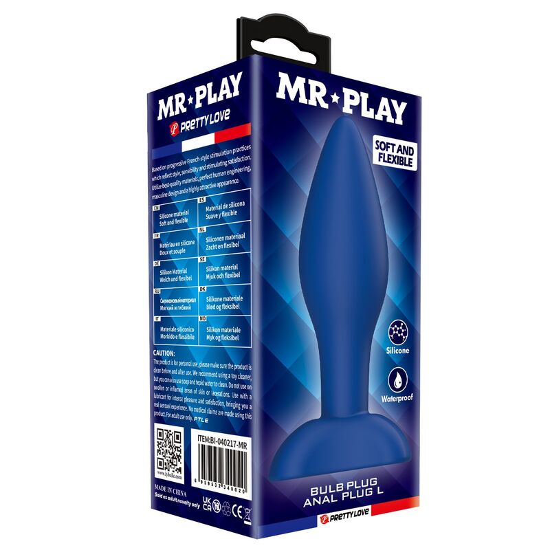MR PLAY PLUG ANAL CONIQUE EN SILICONE BLEU L