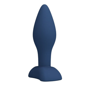 Rückansicht: blauer Bulb M Analplug mit Form des Fußes