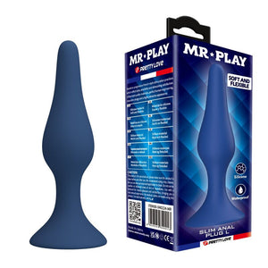 MR PLAY PLUG ANAL EN SILICONE SLIM BLEU L