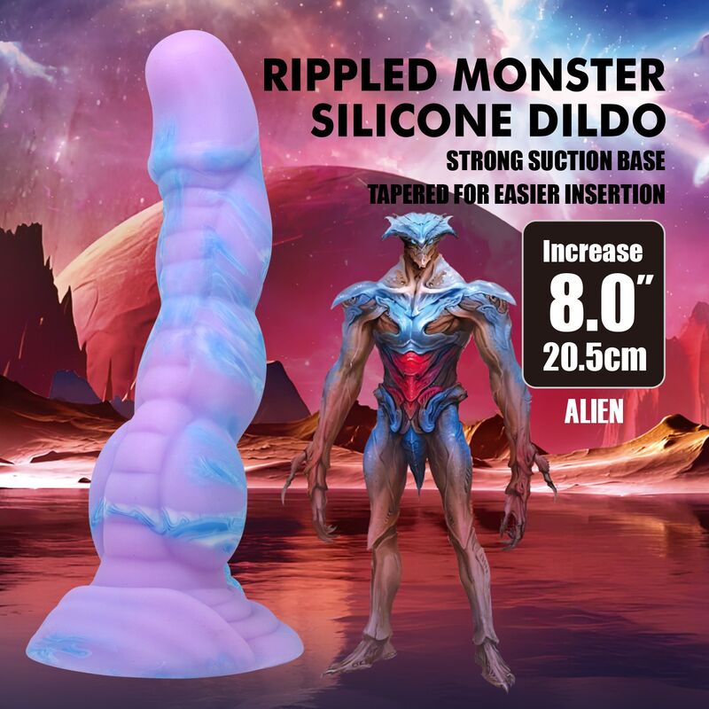 Visuel Power Monsters Alien, gode lilas courbé, mention 8.0 pouces / 20,5 cm