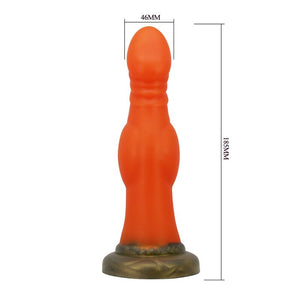 Schéma coté du gode Blazeheart Charger : 185 mm de hauteur, 46 mm de diamètre