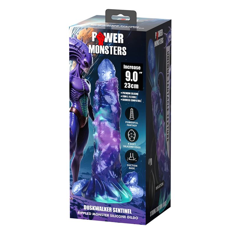 Boîte Power Monsters Duskwalker Sentinel, rippled monster silicone dildo 23 cm