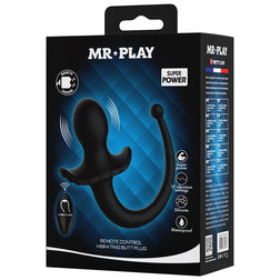 Plug anal vibrant noir avec télécommande schéma des dimensions : 6,3 cm insérables, Ø 3,3 cm et 17,5 cm au total